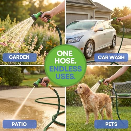 J&B XpandaHose 50ft Expandable Garden Hose, Lightweight, Brass Connectors - Image 3