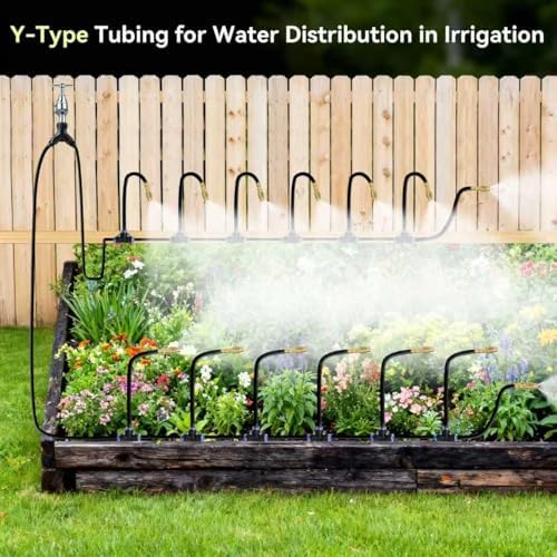 Drip Irrigation System 100FT 1/4" (17PCS Nozzles) for Garden, 83 PCS Leak-Proof Garden Watering System, 360° Adjustable Automatic Plant Water Kit for Raised Beds, Greenhouse, Lawn, Patio, Yard - Image 6