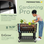 Permasteel Raised Garden Bed with Legs, 40×20×37 in, Planter Box with EnGrow™ TrueSoil™ Technology for Vegetables, Flowers, Herbs, and Fruit, Outdoor Indoor, Storage Shelf, Wood Brown - Image 5