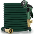 Garden Hose 100 ft, 2026 Upgraded Kink Free Flexible Water Hose 100ft With 10 Pattern Spray Nozzle, Leak-Proof, Portable, Ultra Lightweight & Durable Garden Hose for Yard, Lawn, Outdoor (DarkGreen) by Unknown