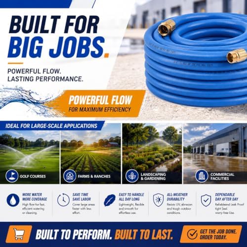 Sivak 3/4" x 50 ft Commercial Garden Hose 1200psi Lightweight Flexible - Image 6