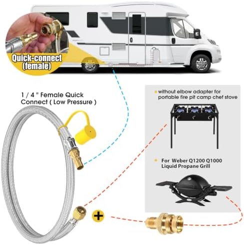 12FT rv quick connect propane hose,propane line with quick disconnect grill - Image 5