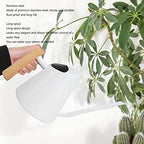 1300ml Watering Can, Durable Stainless Steel Watering Cans, Indoor Outdoor Long Spout Water Can for Succulent Bonsai Garden Flower(White) - Image 2