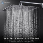 G-Promise All Metal 12 Inches Rainfall Shower Head with Handheld Combo - Image 2
