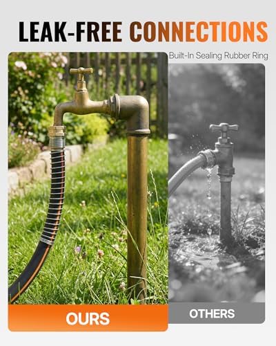20FT x 5/8" Rubber Garden Hose, Heavy Duty Garden Hose, 300 PSI Working, 1000 PSI Burst, Swivel Handle with Stainless Steel Ring, 5-Layer Braided, All-Weather Outdoor Use, BG20GH06 - Image 7