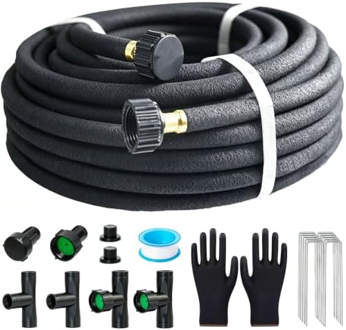 AMRITA 3/8"Soaker Hose KIT, 50ft 1Pack Garden Drip Hoses Plastic Couplings by AMRITA