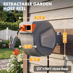 NEWBULIG Garden Hose Reel, 1/2" x 78 ft Retractable Heavy Duty Water Hose - Image 2