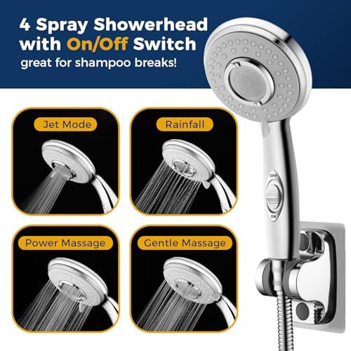 KLLEYNA Shower Head Hose Attachment for Sink/Tub Faucet - ON/OFF Jets Sprayer for Dog Wash/Bathtub Cleaning/Baby Bath/Hair Rinse, Tap Extender Water Nozzle for Bathroom Kitchen Utility Garden Basement - Image 3