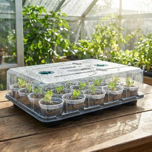 homenote 2 Pack Seed Starter Trays with Grow Lights and 40 3 Inch Pots - Image 4