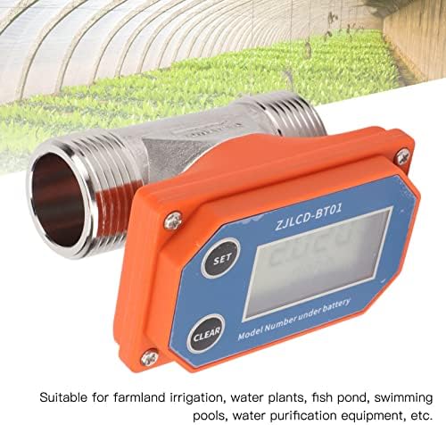 Water Meter, Digital Hose Water Meter, Stainless Steel Garden Hose Meter Measure Gallon/Liter Water Rate for Garden, Fish Pond, Swimming Pool, Farmland Irrigation - Image 2