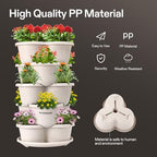 VIVOSUN 5 Tier Vertical Gardening Stackable Planter for Flowers, Ivory - Image 3