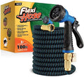 Flexi Hose Expandable Garden Hose with 8 Function Nozzle, 100FT - Lightweight Retractable Garden Hose, Water Hose - No-Kink Flexibility, 3/4 Inch Solid Brass Fittings and Double Latex Core by FlexiHose
