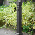 304 Stainless Steel Garden Water Column, Freestanding Hose Stand with Full Copper Faucet, Outdoor Water Feature for Gardening and Landscape by Unknown