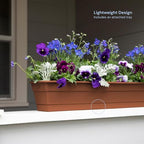 Bloem Dura Cotta Window Box Planter: 30" - Terra Cotta - Large Box with Tray, Weatherproof Resin Box, Removable Tray for Indoor & Outdoor Use, Gardening, 4 Gallon Capacity - Image 2