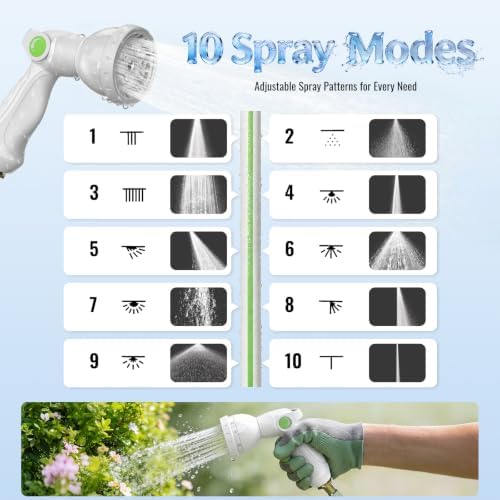 Retractable Garden Hose Reel, 1/2in 100ft Hose Reel with 10 Patterns Nozzle - Image 6