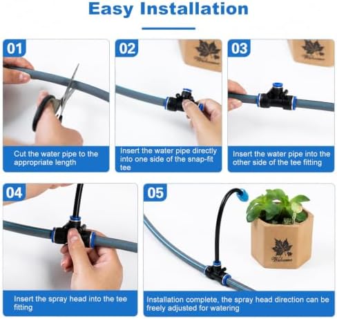 Drip Irrigation System Plant Self Garden Watering Hose Spray Kit DIY - Image 5