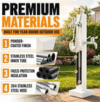Stainless Steel Vertical Garden Water Column, freestanding Hose Stand with Faucet, Yard Hydrant for Patio Lawn Irrigation Washing(95cm/37.4in) - Image 4