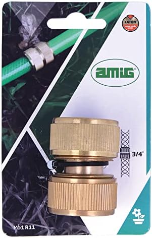 Amig - Hose Repair - 3/4" - Ideal for Easy Water Leak Repair - Quick and Easy Connection - Made with Brass - Matte Gold - Image 4