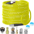 Selkie Pressure Washer Sewer Jetter Kit - 100Ft X1/4" Hydro Drain Jetter Cleaner Hose, Corner, Rotating and Button Nose Sewer Jetting Nozzle Waterproof Tape,Orifice 4.0 4.5,1/4 Inch NPT,5800 PSI by SELKIE