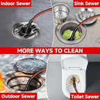 Sewer Jetter Kit for Pressure Washer 50FT, Drain Cleaner Hose 1/4 Inch NPT, NPT Corner Swivel and Push Button Nose Sewer Jet Nozzle Wrenches Gloves Waterproof Tape Pearl Brooch,5800PSI - Image 3