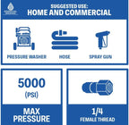 Essential Washer Stainless Steel ¼” Plug Female NPT | Pressure Washer Quick Connect Fittings | 5000 PSI | Set Of 6 - Image 6