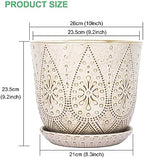 Gepege 10 Inch Ceramic Plant Pot for Indoor Plants with Drainage & Saucer - Image 2