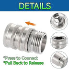 2027 New Water Hose Quick Connect [UNIVERSAL FIT] 5 Pack - Stainless Steel Garden Hose Quick Connector - Durable Garden Hose Fittings - EASY INSTANT CONNECTION - Image 2