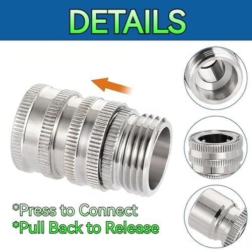 2027 New Water Hose Quick Connect [UNIVERSAL FIT] 5 Pack - Stainless Steel Garden Hose Quick Connector - Durable Garden Hose Fittings - EASY INSTANT CONNECTION - Image 2