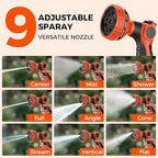 NEO-TEC 115 ft x 5/8 inch Retractable Garden Hose Reel Any Length Lock 9 Sprayer Nozzle Automatic Slow Return Heavy Duty 180° Swivel Wall-Mounted Hose Reels for Outside UV Resistant - Image 5