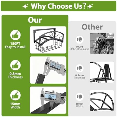 BOLITE Garden Hose Holder Wall Mount, Heavy Duty Water Hose Holder, 150FT - Image 3