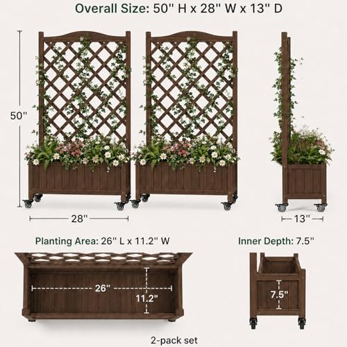 2 Pack Trellis Raised Garden Bed Trellis for Climbing Plants - Image 2