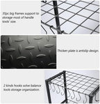 YueTong Garden Tool Organizer Heavy Duty,Yard Tool Tower Rack,Garage Storage Organization for Long Handle Tools,Rake,Brooms,Extra Hooks for Small Shovel,Shear.All Metal,Free Standing. - Image 6