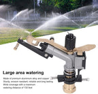 Brass Impact Sprinkler, DN25 1 Inch Heavy Duty Water Sprinkler Head Auto Rotating Large Area Misting Sprayer with Swing Arm Adjustable Agricultural Irrigation Sprayer for Yard Lawn - Image 4