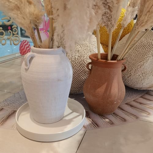 Ceramic Plant Saucer Pot Tray 14.5 Inch, Frosted White Planter Saucers 5 7 9 10 12 15 Inch for Indoors Outdoor, Flower Pot Saucers for Holding Water Drips and Soil - Image 4