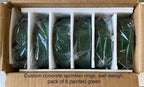 Concrete Sprinkler Rings/Donuts, Leaf Design (Pack of 6, Green) - Image 2