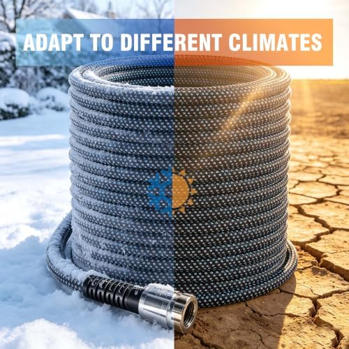 VERDOW Garden Hose Water Hose 100ft Lightweight Flexible, Kink-Free Outdoor 3/4" Rustproof Metal Fittings, 10-Pattern 360° Rotating Spray Nozzle for Yard Lawn Car Wash - Image 5