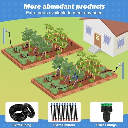 232FT(en) TATA Drip Irrigation System Automatic Garden Irrigation System Kit - Smart Drip & Sprinkler Watering System for Lawns, Flower, Vegetable Gardens -Water-Efficient Quick-Connect Fittings - Image 5