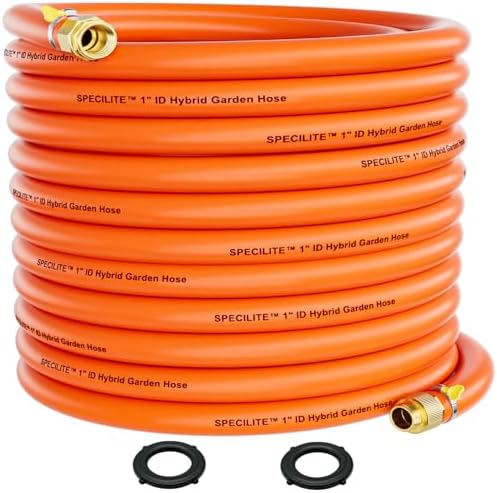 SPECILITE 1" Garden Water Hose 100ft, 3X Faster Flow & Time Saving by SPECILITE