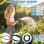 Halfjuly Garden Hose 100FT, Flat Non-Expandable Lightweight Water Hose, Durable Flexible Heavy Duty No Kink Design with 3/4" Fittings, 10 Way Spray Nozzle for Outdoor Yard Lawn - Image 3