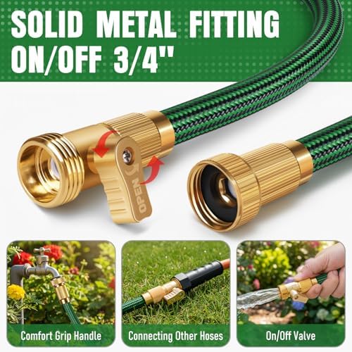 Garden Hose 75 ft, Non-Expanding Lightweight Kink-Free Flexible Water Hose - Image 5