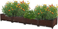 YSUEFIJO Raised Garden Bed Planter, Elevated Plastic Raised Garden Bed Planter Box, Planting Raised Container with Water Design & Drainage Holes, for Flower Vegetable Herbs by WELCOMETOYSUEFIJO