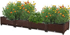 YSUEFIJO Raised Garden Bed Planter, Elevated Plastic Raised Garden Bed Planter Box, Planting Raised Container with Water Design & Drainage Holes, for Flower Vegetable Herbs by WELCOMETOYSUEFIJO