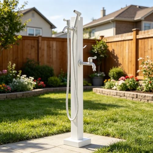 Stainless Steel Vertical Garden Water Column, freestanding Hose Stand with Faucet, Yard Hydrant for Patio Lawn Irrigation Washing(95cm/37.4in) by Unknown