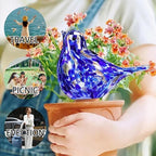 Plant Watering Globes, Bird Glass Self Watering Planter Insert - Glass Plant Water Globes for Daily Use, Planter Spikes to Support Indoor & Outdoor Plant Health, Dark Blue - Image 6