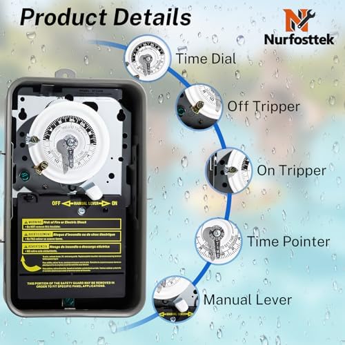 T104R 24-Hour Mechanical Timer Switch, DPST, 3R Rainproof Shell - Image 3