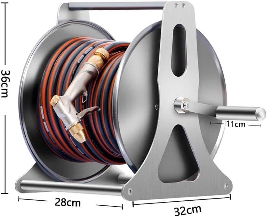 Metal Hose Organizer Wall-Mounted High-Pressure Tap Gun Head, Stainless Steel, Flip Cover for Garden Hose, Max Capacity 60m, Durable Household Watering Solution - Image 2