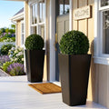 KOL Planters for Outdoor Plants, 28 Inch Tall Black Plant Pots, 2 Pack by KOL