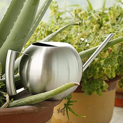 Watering Pot -Stainless Steel Watering Can 1000mL Long Mouth Round Sprinkling Pot for Home Garden Plant - Image 4