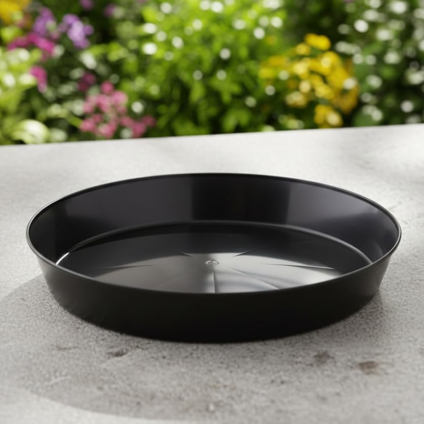 18 Inch (16.3 Inch Base) Case of 2 Plant Saucer, Black - Image 4