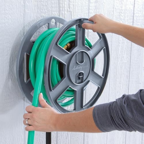Liberty Garden Products Basics 510 Wall Mount Hose Reel, Gray Side Reel - Image 4